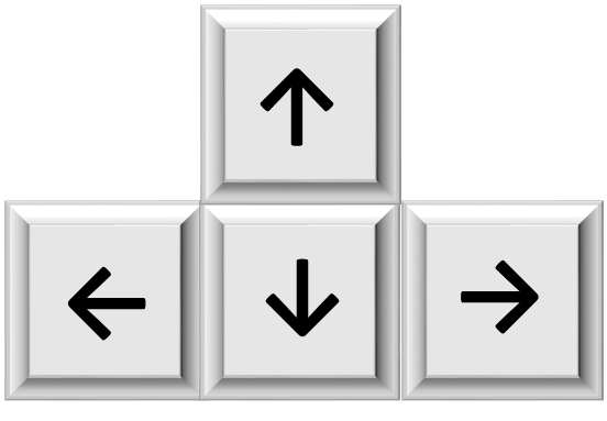 Arrows from keyboard